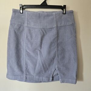 90s Y2K Inspired Sonoma Pastel Blue/lavender Corduroy Mini Skirt with Front Slit